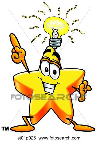 Clipart - Star with bright idea. Fotosearch