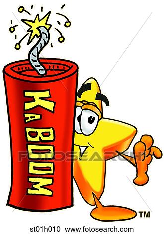 Clipart - Star with fire cracker. Fotosearch
