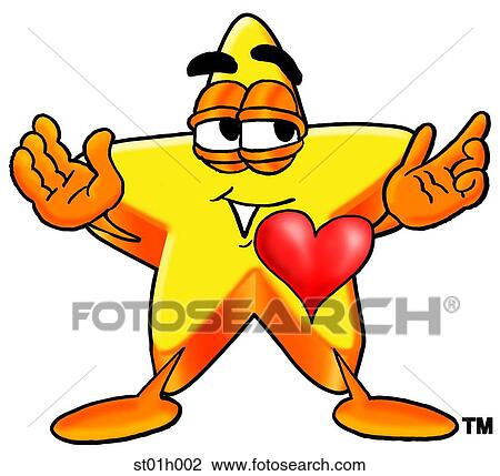 Star with heart View Large Clip Art Graphic Clipart - Star with heart. Fotosearch