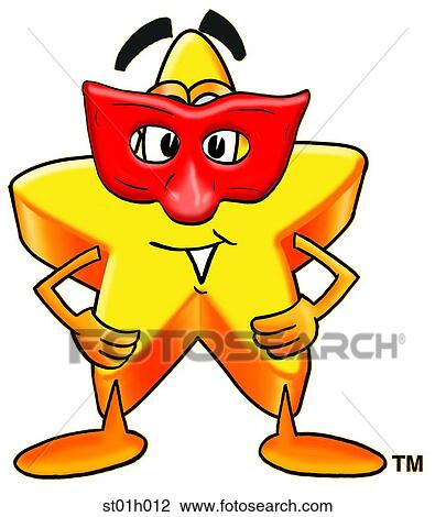 Clipart - Star with mask. Fotosearch