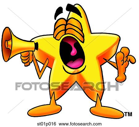 Clip Art - Star with megaphone. Fotosearch