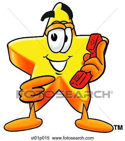 Star with phone Clipart | st01p015 | Fotosearch