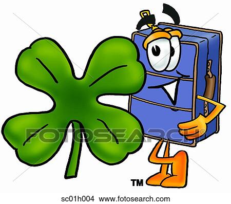 Suitcase and shamrock View Large Clip Art Graphic Clipart - Suitcase and shamrock. Fotosearch