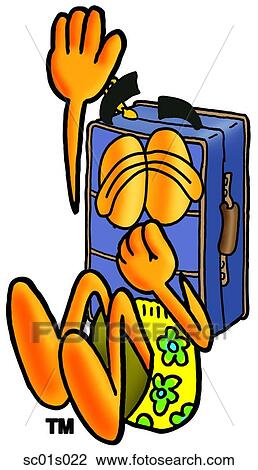 Suitcase diving into water View Large Clip Art Graphic Clipart - Suitcase diving into water. Fotosearch