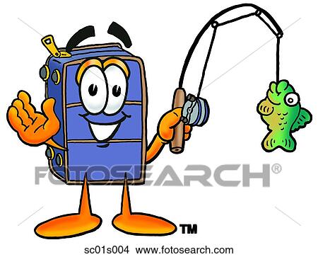 Suitcase fishing View Large Clip Art Graphic Clipart - Suitcase fishing. Fotosearch