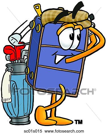 Suitcase golfing View Large Clip Art Graphic Clipart - Suitcase golfing. Fotosearch