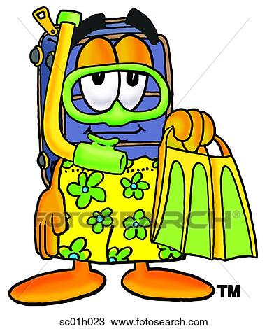 Suitcase in swim trunks View Large Clip Art Graphic Clipart - Suitcase in swim trunks. Fotosearch
