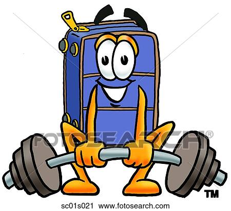 Suitcase lifting weights low View Large Clip Art Graphic Clipart - Suitcase lifting weights low. Fotosearch
