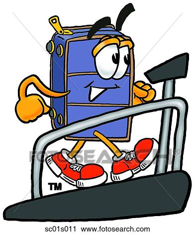 Suitcase on treadmill View Large Clip Art Graphic Clipart - Suitcase on treadmill. Fotosearch