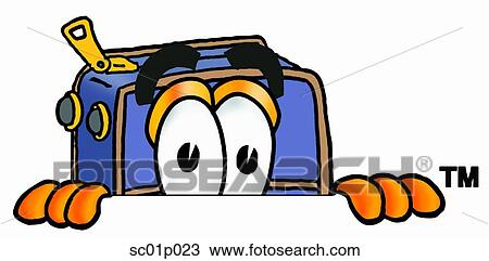 Suitcase peeking over top View Large Clip Art Graphic Clipart - Suitcase peeking over top. Fotosearch