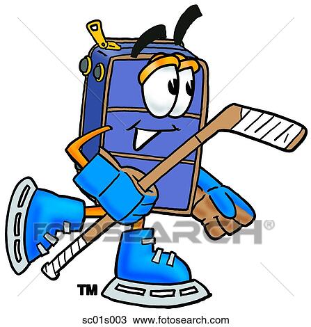 Suitcase playing hockey View Large Clip Art Graphic Clipart - Suitcase playing hockey. Fotosearch