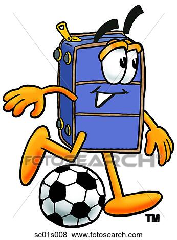 Suitcase playing soccer View Large Clip Art Graphic Clip Art - Suitcase playing soccer. Fotosearch