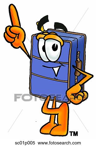 Clipart - Suitcase pointing up. Fotosearch