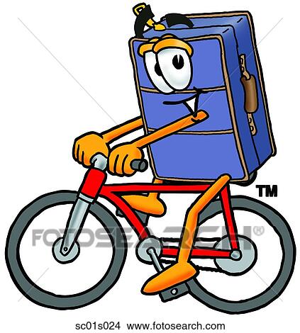 Clipart Of Suitcase Riding Bike Sc01s024 Clipart Of Suitcase Riding Bike Sc01s024