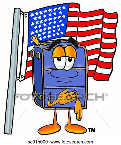 Suitcase saluting View Large Clip Art Graphic Clip Art - Suitcase saluting. Fotosearch