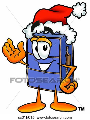 Clipart - Suitcase santa. Fotosearch
