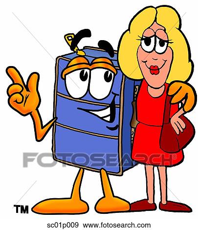 Suitcase with a woman View Large Clip Art Graphic Clip Art - Suitcase with a woman. Fotosearch