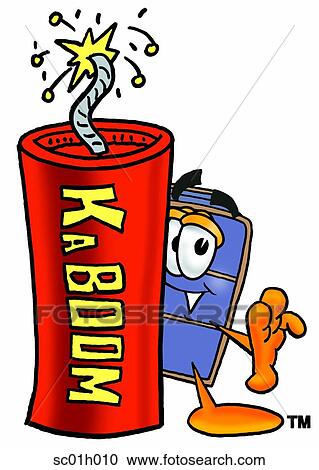 Clipart - Suitcase with fire cracker. Fotosearch