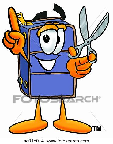 Suitcase with scissors View Large Clip Art Graphic Clipart - Suitcase with scissors. Fotosearch