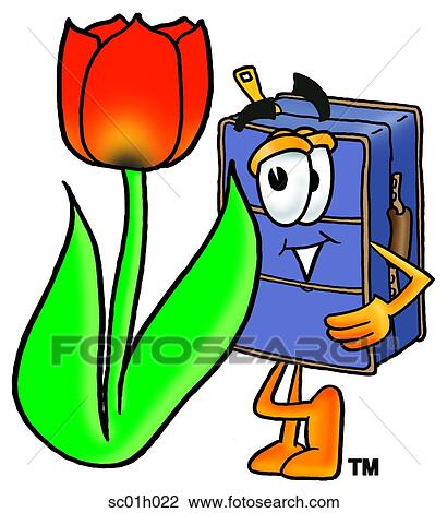 Suitcase with tulip View Large Clip Art Graphic Clipart - Suitcase with tulip. Fotosearch