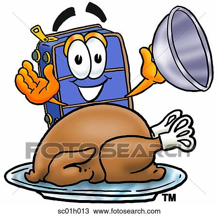 Suitcase with turkey View Large Clip Art Graphic Clipart - Suitcase with turkey. Fotosearch