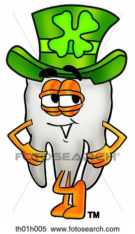 Clipart - Tooth and irish hat. Fotosearch
