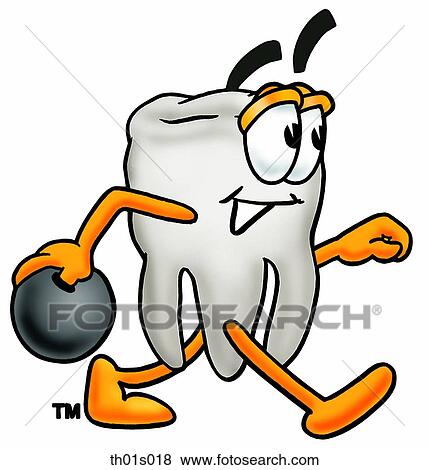 Clip Art - Tooth bowling. Fotosearch