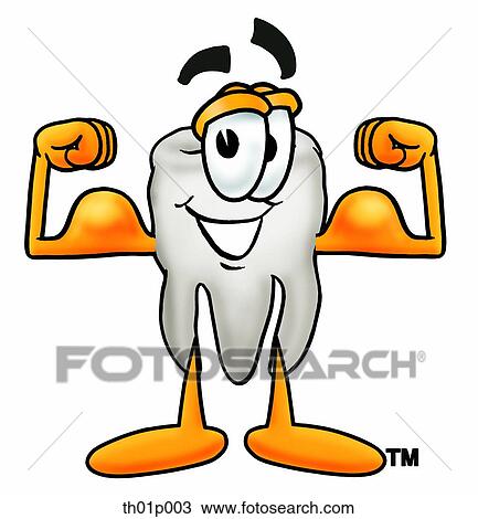 Tooth flexing muscles View Large Clip Art Graphic Clipart - Tooth flexing muscles. Fotosearch