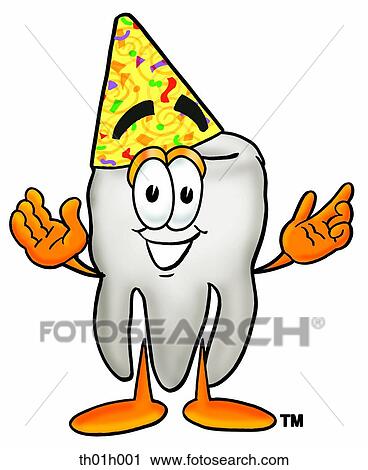 Tooth in party hat View Large Clip Art Graphic Clipart - Tooth in party hat. Fotosearch