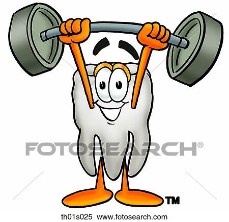 Tooth lifting weights high View Large Clip Art Graphic Clipart - Tooth lifting weights high. Fotosearch