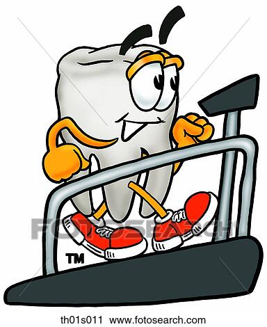 Tooth on treadmill View Large Clip Art Graphic Clipart - Tooth on treadmill. Fotosearch