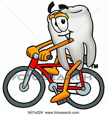 Tooth riding bike View Large Clip Art Graphic Clipart - Tooth riding bike. Fotosearch