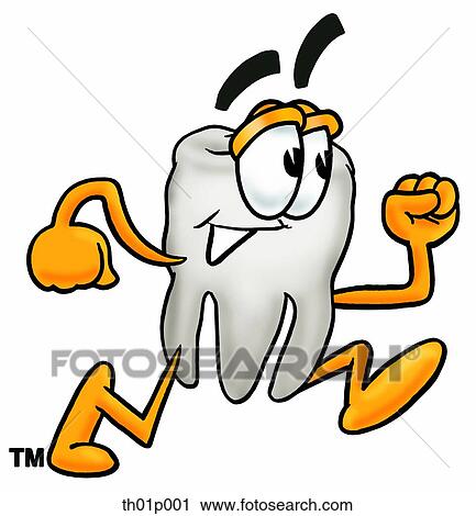Clipart - Tooth running. Fotosearch