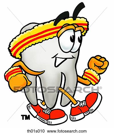 Clipart - Tooth walking. Fotosearch