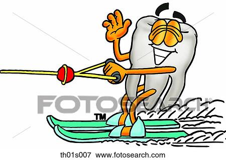 Tooth water skiing View Large Clip Art Graphic Clip Art - Tooth water skiing. Fotosearch
