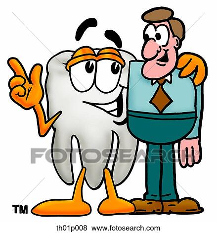 Clip Art - Tooth with a man. Fotosearch