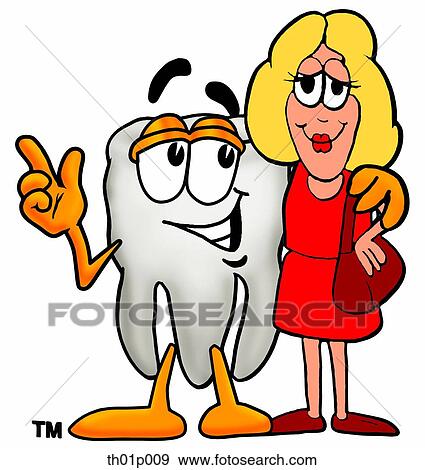Clip Art - Tooth with a woman. Fotosearch