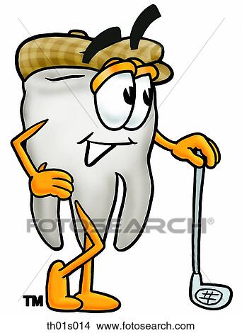 Clipart - Tooth with golf club. Fotosearch