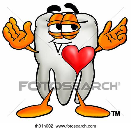 Clipart - Tooth with heart. Fotosearch