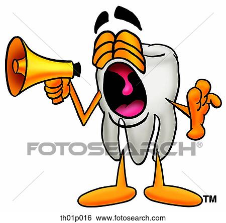 Clip Art - Tooth with megaphone. Fotosearch