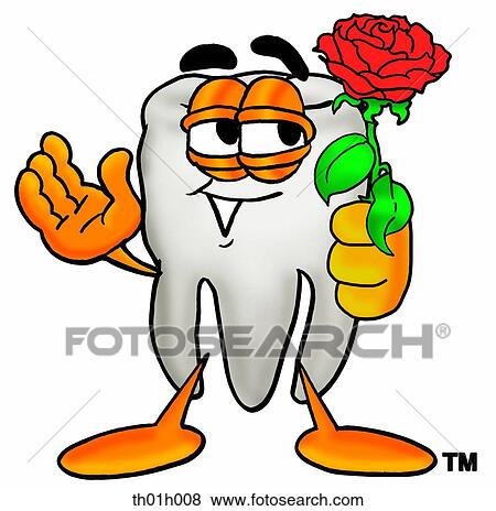 Tooth with rose View Large Clip Art Graphic Clip Art - Tooth with rose. Fotosearch