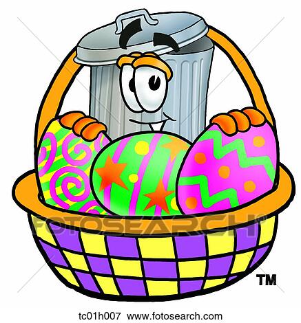 Trash can and easter basket View Large Clip Art Graphic Clip Art - Trash can and easter basket. Fotosearch
