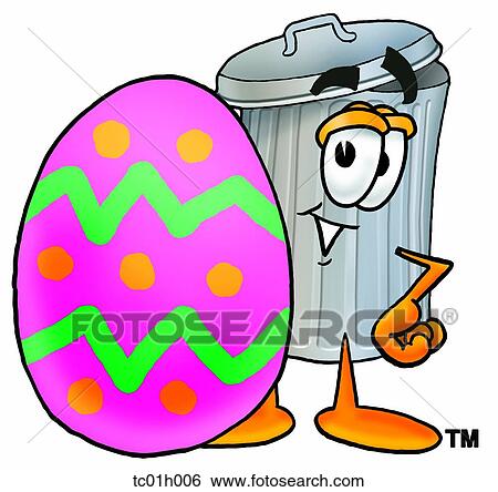 Trash can and easter egg View Large Clip Art Graphic Clip Art - Trash can and easter egg. Fotosearch