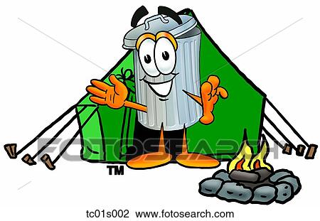 Trash can camping View Large Clip Art Graphic Clipart - Trash can camping. Fotosearch