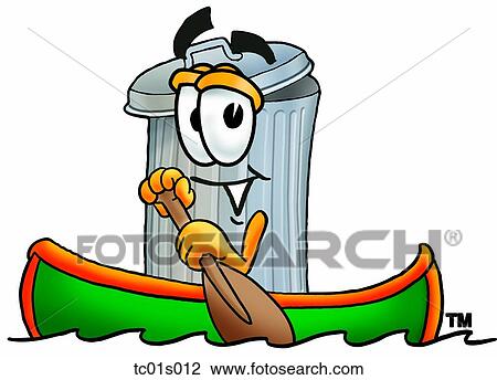 Clipart - Trash can canoing. Fotosearch