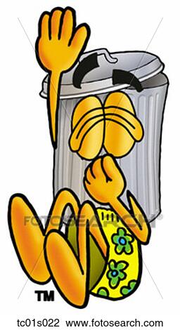 Trash can diving into water View Large Clip Art Graphic Clipart - Trash can diving into water. Fotosearch