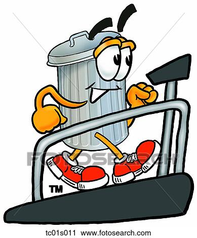 Trash can on treadmill View Large Clip Art Graphic Clipart - Trash can on treadmill. Fotosearch