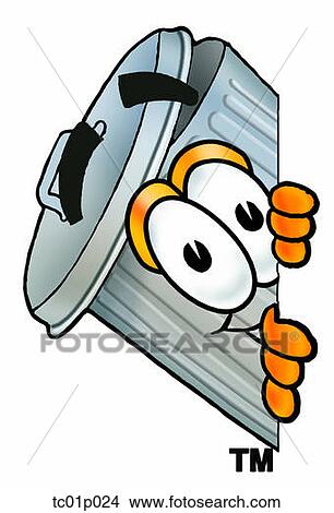 Trash can peeking around side View Large Clip Art Graphic Clipart - Trash can peeking around side. Fotosearch