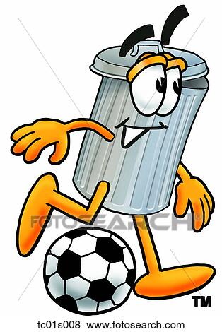 Trash can playing soccer View Large Clip Art Graphic Clip Art - Trash can playing soccer. Fotosearch