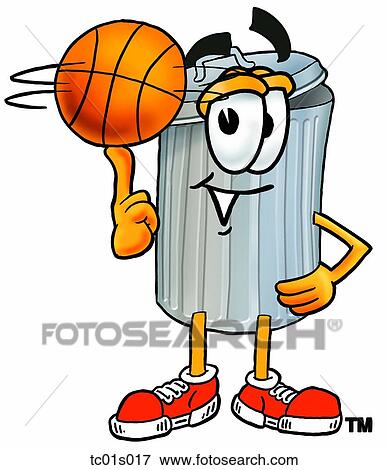 Clip Art - Trash can playing Trash can. Fotosearch